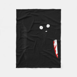Womens Funny Cute Kawaii Scary Halloween Black Dog Fleece Blanket
