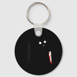 Womens Funny Cute Kawaii Scary Halloween Black Dog Keychain