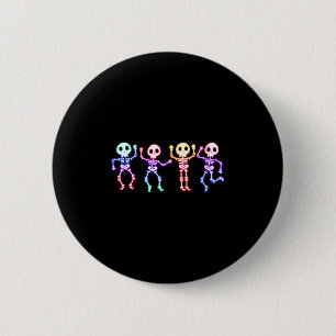 Womens Funny Dancing Skeletons Ghost Glow In The H 2 Inch Round Button