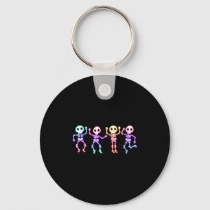 Womens Funny Dancing Skeletons Ghost Glow In The H Keychain