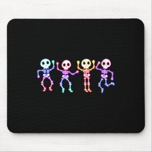 Womens Funny Dancing Skeletons Ghost Glow In The H Mouse Pad