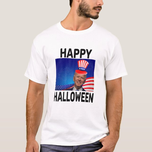 Womens Funny Dazed Joe Biden Confused Happy Hallow T-Shirt (Front)