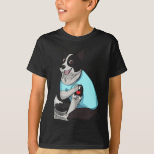 Womens Funny Dog Border Collie Love Mom Tattoo Gif T-Shirt