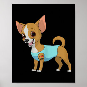 Womens Funny Dog Chihuahua Love Mom Tattoo Gift Te Poster