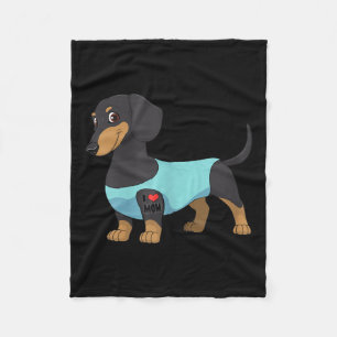 Womens Funny Dog Dachshund Love Mom Tattoo Gift Te Fleece Blanket
