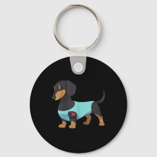 Womens Funny Dog Dachshund Love Mom Tattoo Gift Te Keychain