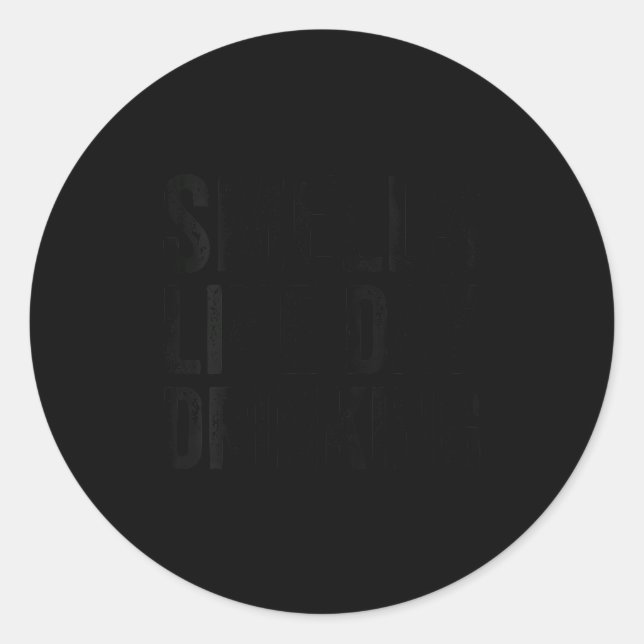 Womens Funny Drinking Shirt For Men Women Smells L Classic Round Sticker (Front)