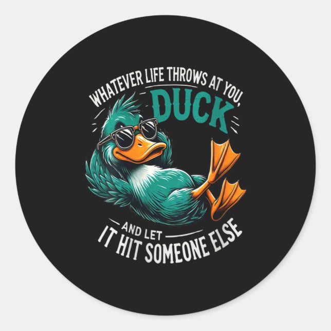 Womens Funny Duck Graphic Tees Men Women Teens Fun Classic Round Sticker (Front)