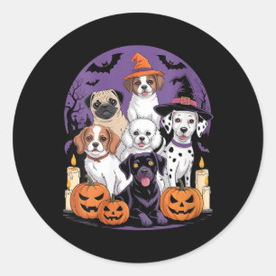 Womens Funny Ghost Dog Halloween Shirt Halloween Classic Round Sticker
