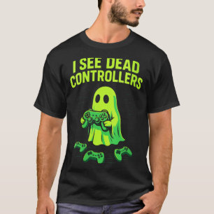 Womens funny ghost gamer halloween humour video T-Shirt