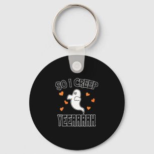Women's funny ghost halloween sarcastic spooky art keychain