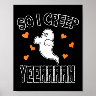 Women's funny ghost halloween sarcastic spooky art poster