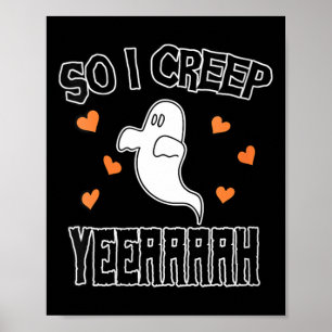 Womens Funny Ghost Halloween Sarcastic Spooky Art Poster