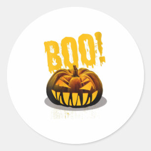 Womens Funny Gift Boo Pumkin Halloween Scary Classic Round Sticker