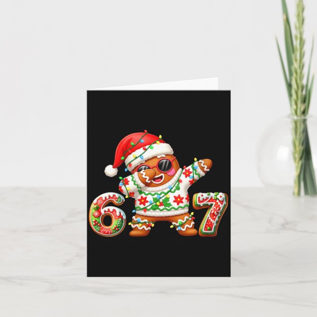 Womens Funny Gingerbread Six Seven 67 Ice Cream Dr Card (Front)