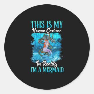 Womens Funny Halloween Costume - Human Gift Classic Round Sticker