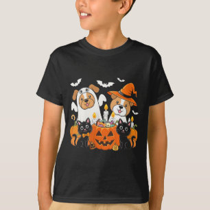 Womens Funny Halloween Dog Dressed As Ghost T-Shirt