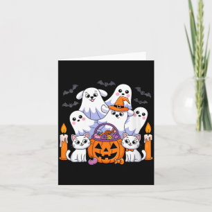 Womens Funny Halloween Dog Ghost Halloween Dog For Card