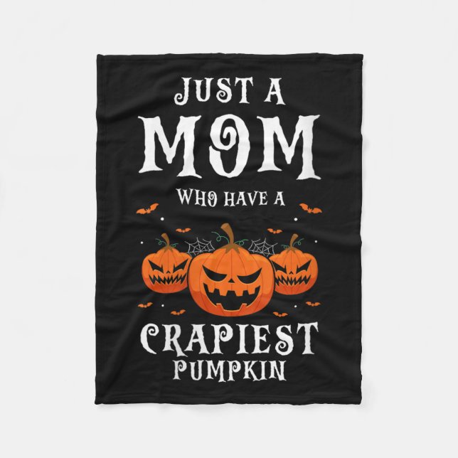 Womens Funny Halloween Mom With The Silliest Pumpk Fleece Blanket (Front)