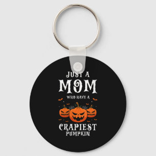 Womens Funny Halloween Mom With The Silliest Pumpk Keychain