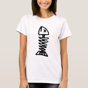 Women's Funny Holiday Novelty FISH SKELETON T-Shir T-Shirt