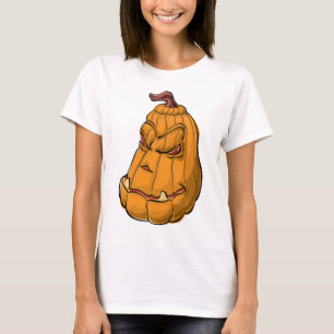 Women's Funny Holiday Novelty HALLOWEEN PUMPKIN T-Shirt