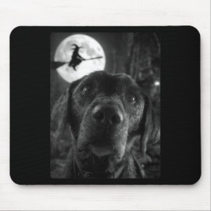 Womens Funny Labrador Selfie Full Moon Flying Mouse Pad