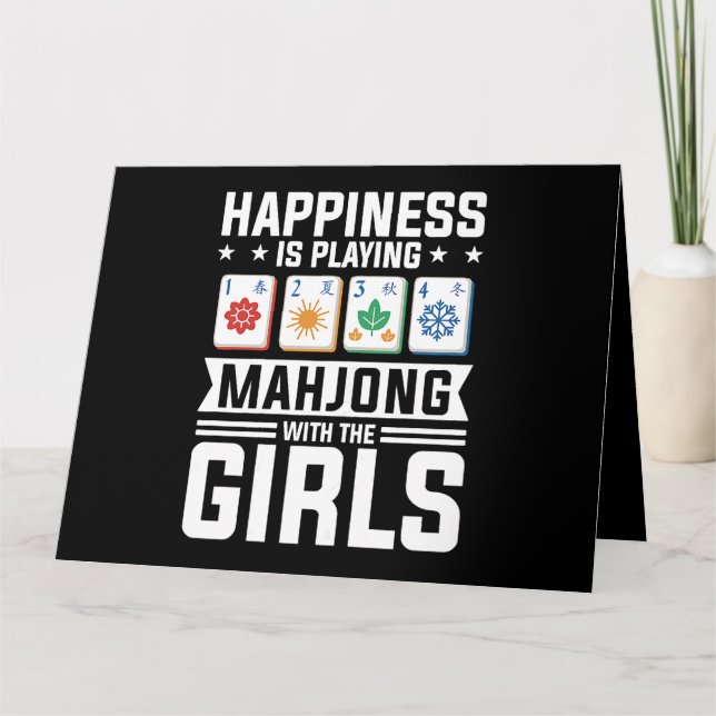 Womens Funny Mahjong Happiness Is Playing Mahjong  Card (Front)