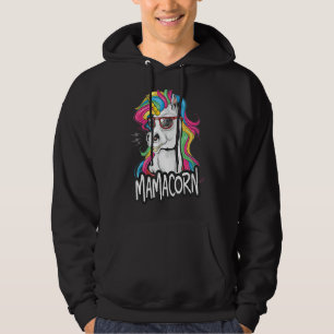 Womens Funny Mamacorn Unicorn Costume Mom Mother's Hoodie