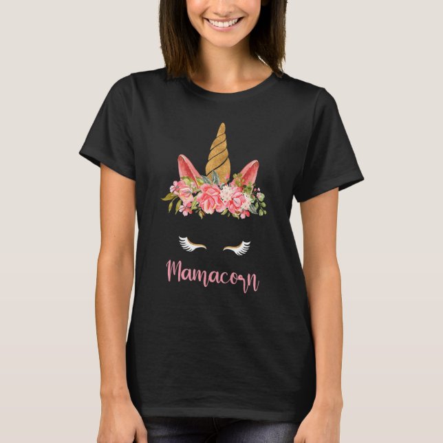 Womens Funny Mamacorn Unicorn Costume Mom Mother's T-Shirt (Front)