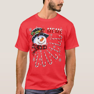 Womens Funny Meme Christmas Snowman with Candy Can T-Shirt