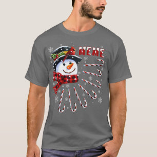 Womens Funny Meme Christmas Snowman with Candy Can T-Shirt