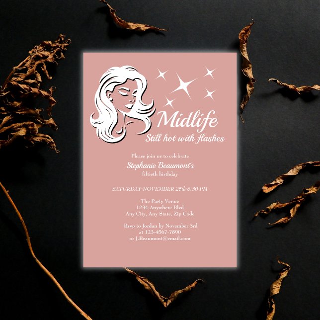 Women's Funny Midlife Still Hot 50th Birthday Invitation (Creator Uploaded)