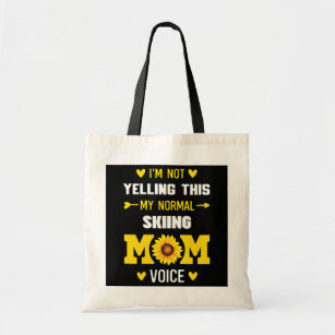Womens Funny Mother's Day Mom Skiing Team Son Tee Tote Bag