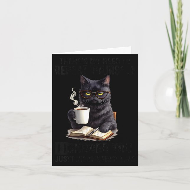 Womens Funny Need To Repeat Ignored Cat Humour Card (Front)