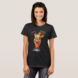 Women's Funny Novelty Tropical Drink Graphic T-Shirt