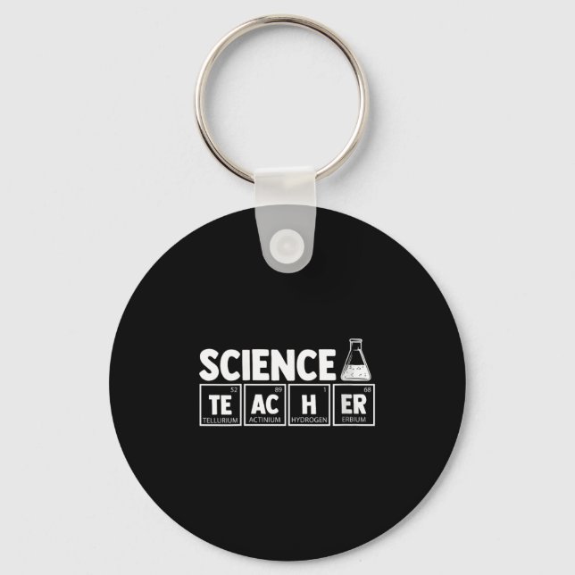 Womens Funny Periodic Table Science Teacher Nerd C Keychain (Front)