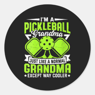 Womens funny pickleball grandma women girls pickle classic round sticker