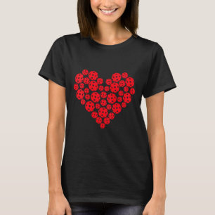 Womens funny pickleball love heart shape valentine T-Shirt