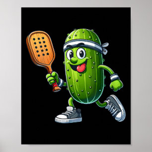 Womens funny pickleball player paddleball pickle poster