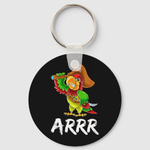 Womens Funny Pirate Parrot With Sabre Halloween Keychain