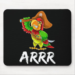 Womens Funny Pirate Parrot With Sabre Halloween Mouse Pad