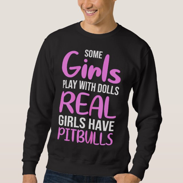 Womens Funny Pitbull Mama Sweatshirt (Front)