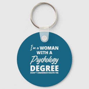 Womens funny psychology degree graduation keychain