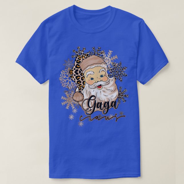 Womens Funny Santa Gaga Claus Snowflake Leopard Ch T-Shirt (Design Front)
