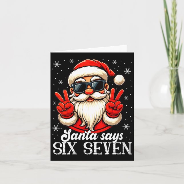 Womens Funny Santa Says Six Seven Christmas 67 Mem Card (Front)