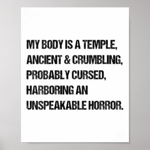 Womens Funny Saying My Body Is A Temple Ancient Gr Poster