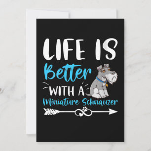 Womens Funny Schnauzer Life Is Better With Minia Announcement