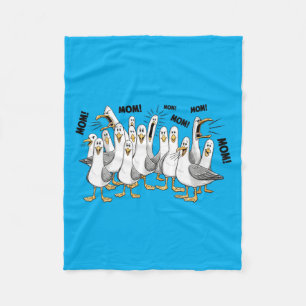 Womens Funny Seagull Mom Ocean Life Mothers Day Fleece Blanket