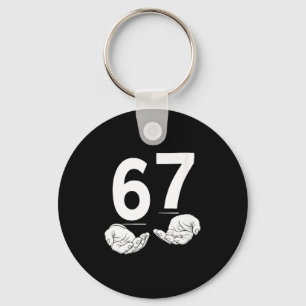 Womens Funny Six Seven 6 7 Meme Gen Alpha Slang 6  Keychain